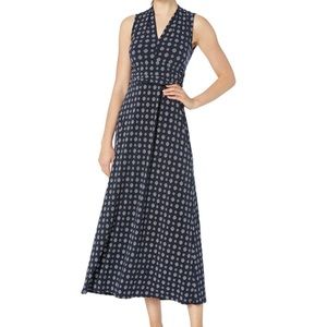 Vince Camuto V-neck Sleeveless Foulard Maxi Dress